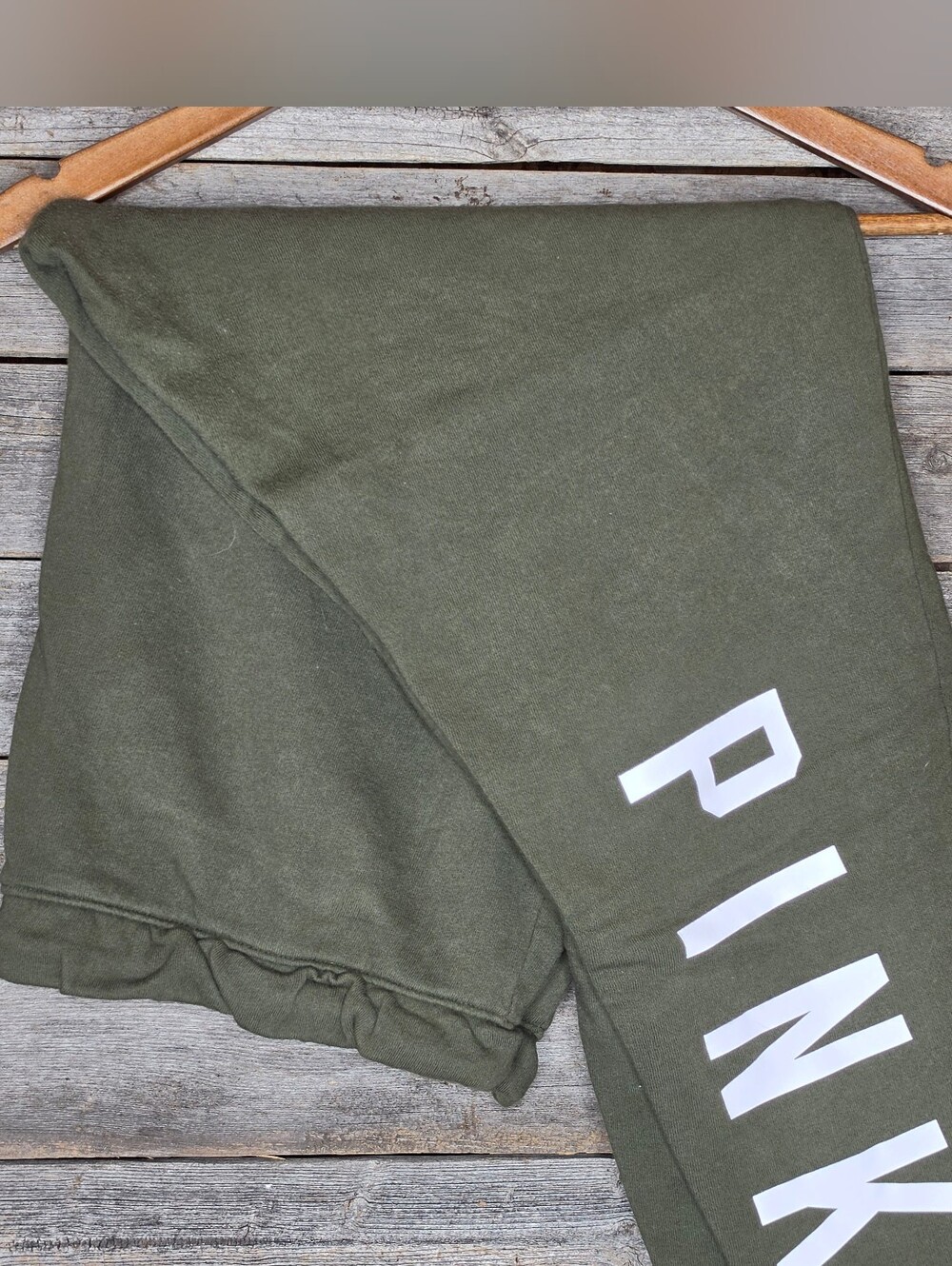 PINK Victoria's Secret Olive Green Cropped Sweatpants